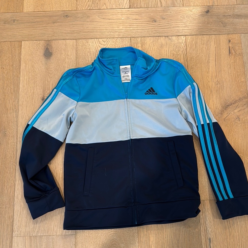 Adidas Blue and Gray Track Jacket